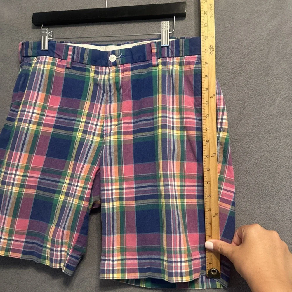 VTG Y2K Polo Ralph Lauren Indian Madras Plaid Shorts Mens 34 Preppy 9